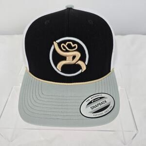 Hooey Trucker Hat Strap Roughy 4031T-BKWH Black White Tan Wht Logo Snapback NWT
